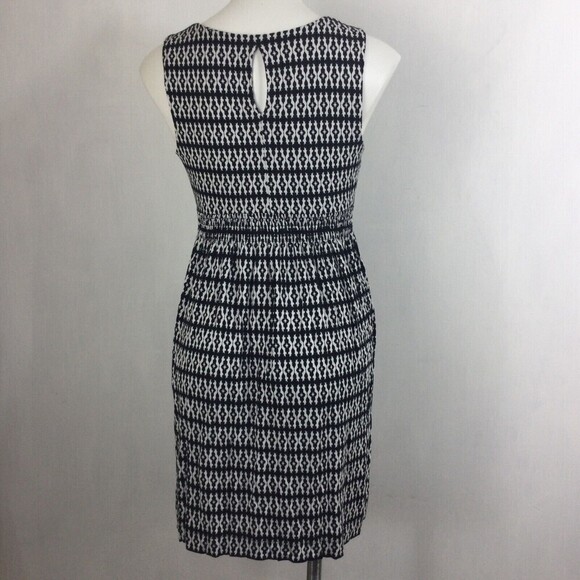 Soma Womens Dress Black White Print Sleeveless Keyhole Front Back Sz Medium - Picture 3 of 11